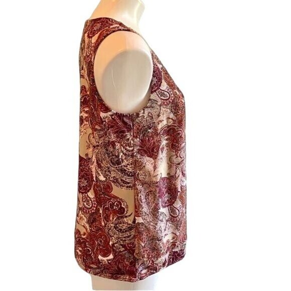 Roz & Ali Sleeveless Top with Chiffon Overlay Women's Size Medium - Picture 3 of 8